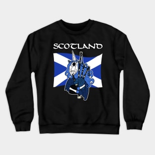 Scotland Unicorn Playing Bagpipes Scottish St Andrews Day Crewneck Sweatshirt